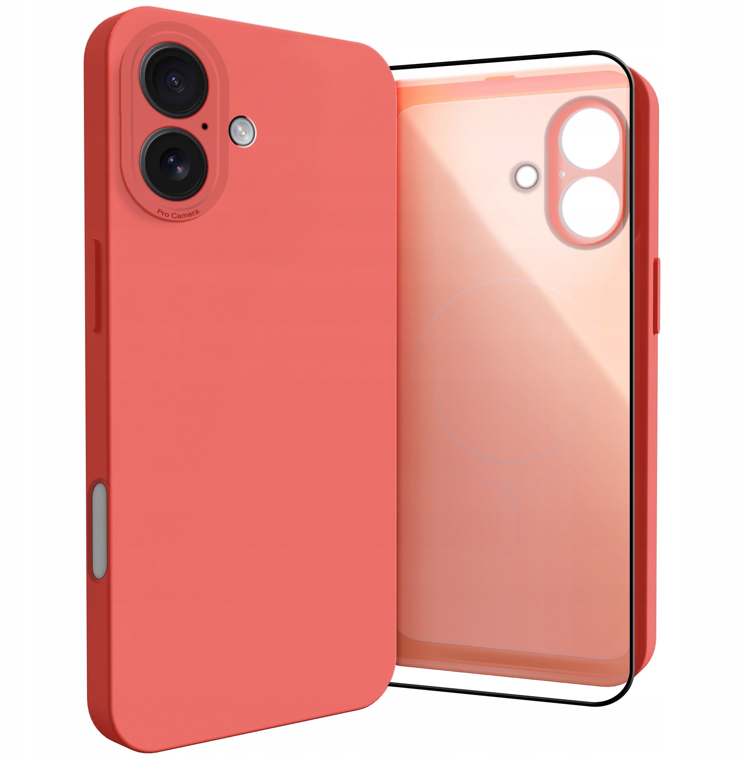 Etui do Apple iPhone 16 (Do Magsafe, Osłona Kamery, Czerwone) Szkło 9H