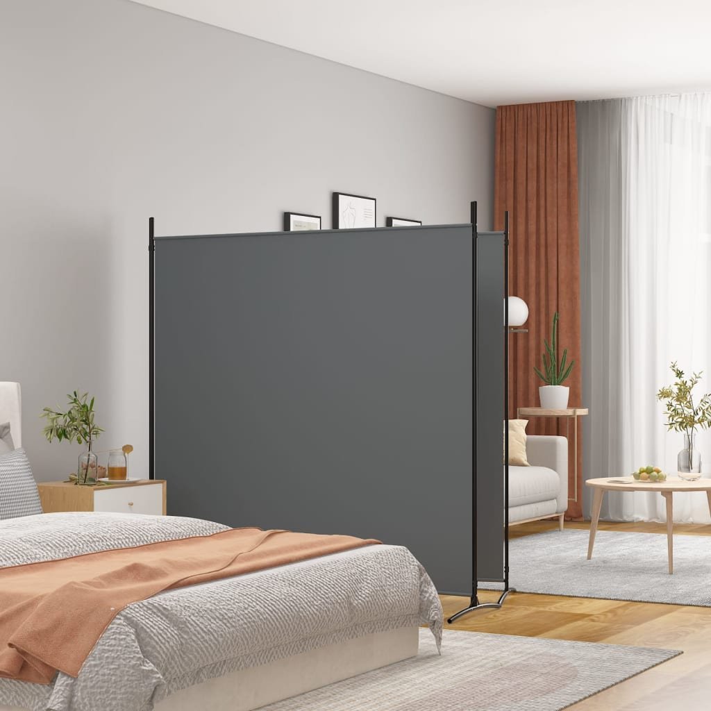 vidaXL vidaXL Parawan 2-panelowy, antracytowy, 348 x 180 cm, tkanina