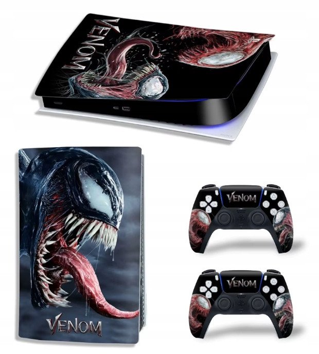 Naklejki Skórki na PlayStation 5 oraz Pady Motyw Venom