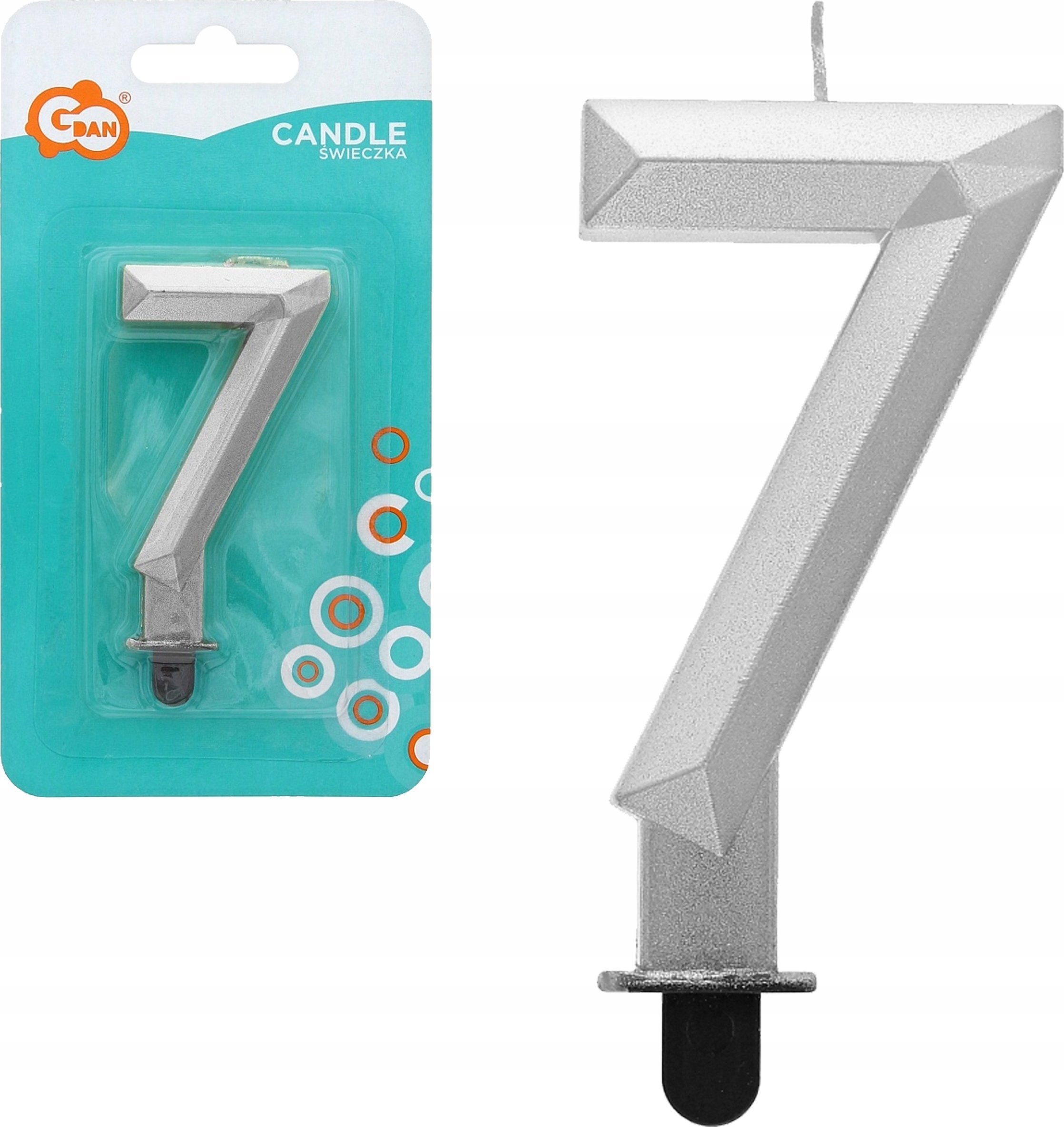 GoDan Świeczka cyfra 7 Diament met srebrny PF-SDS7 63339