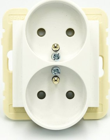 Efapel EFAPEL LOGUS90 GNIAZDO PODWÓJNE Z UZIEMIENIEM BIAŁY 90470 KWBR