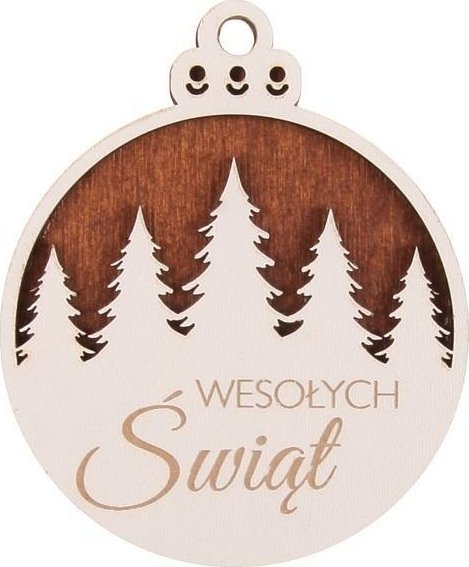 Bombka drewniana Lux 3D 3szt