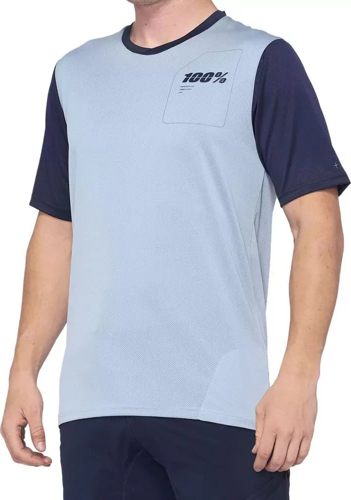 100% Koszulka męska 100% RIDECAMP Jersey krótki rękaw light slate navy roz. S (NEW 2021)