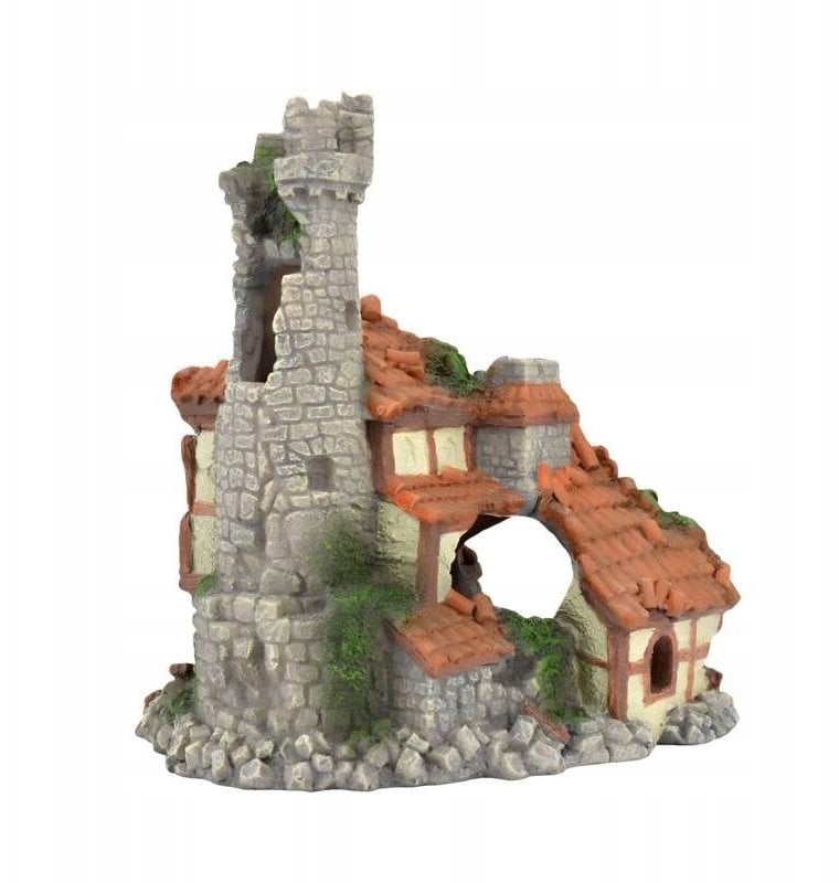 Terra Natura Aqua Natura Dekoracja akwarystyczna ruiny twierdzy z domem 17cm