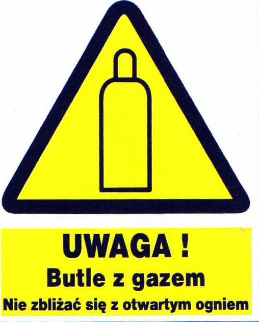 Mój dom Zoo-16 - Uwaga ! Butle Z Gazem - Znak Tablica Bhp