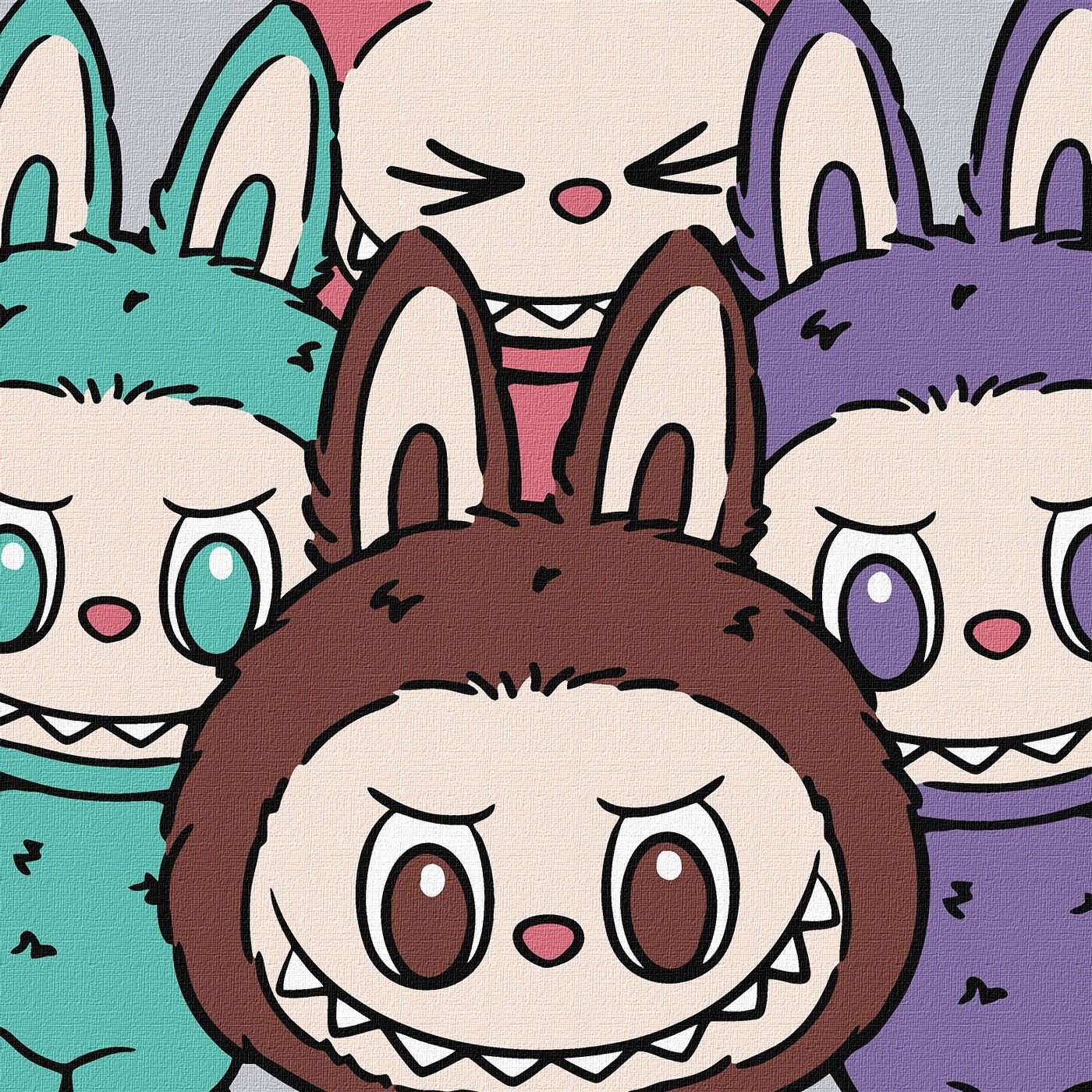 Malowanie po numerach - Ekipa Labubu 25x25cm