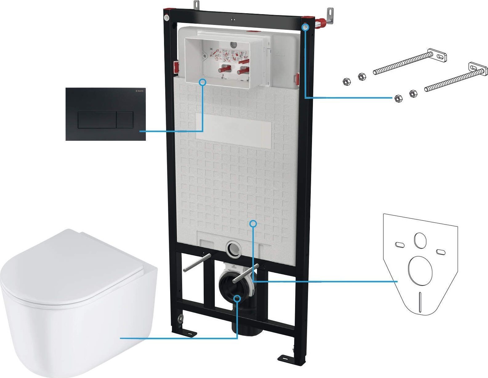 Deante Zestaw WC podtynkowy 6 w 1