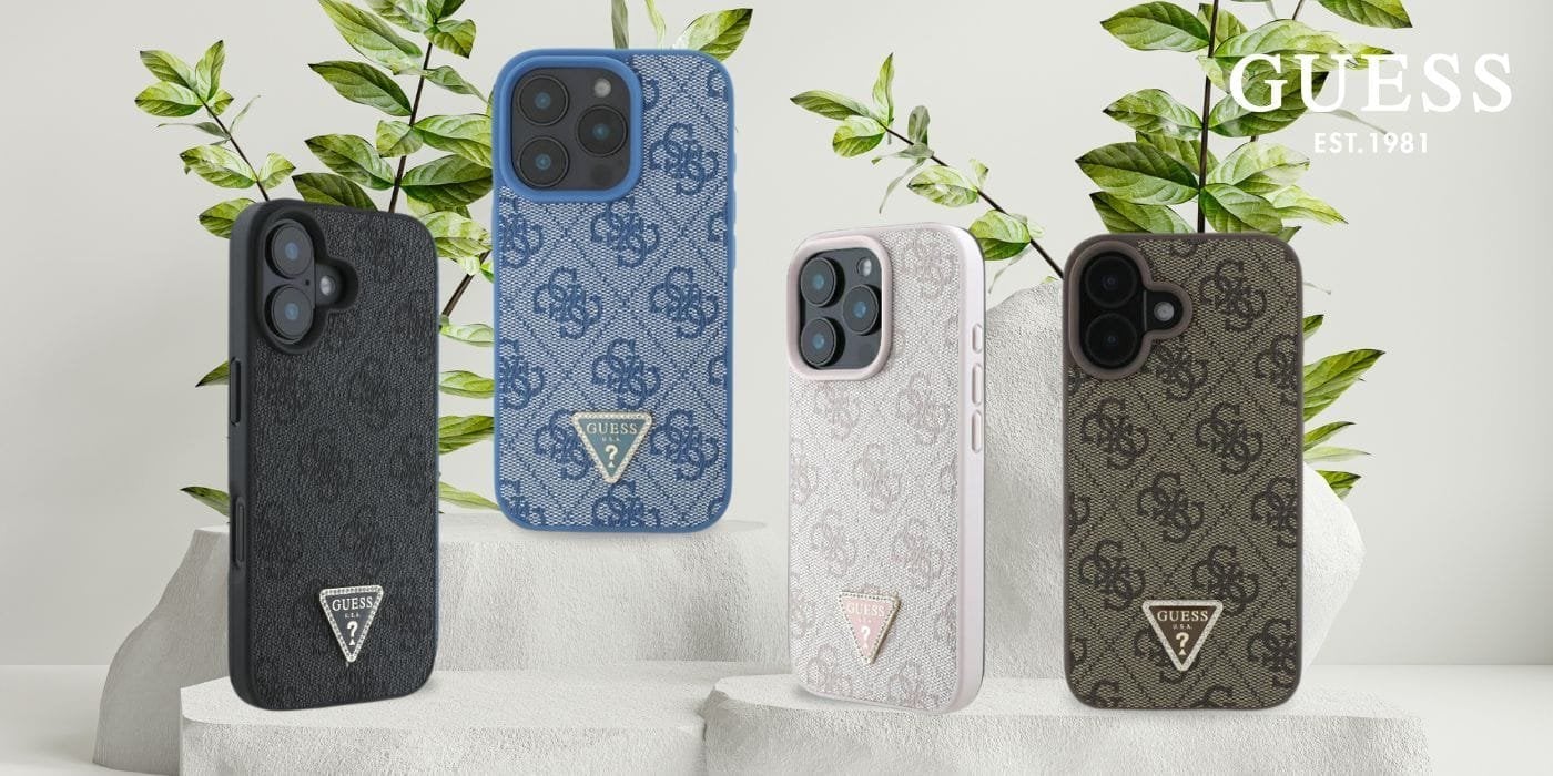 Guess GUHCP16SP4TDPB iPhone 16 6.1" niebieski/blue hardcase Leather 4G Triangle Strass MagSafe