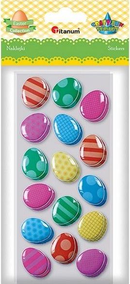 Titanum Naklejki wypukłe miękkie pisanki 20x25mm mix 32szt