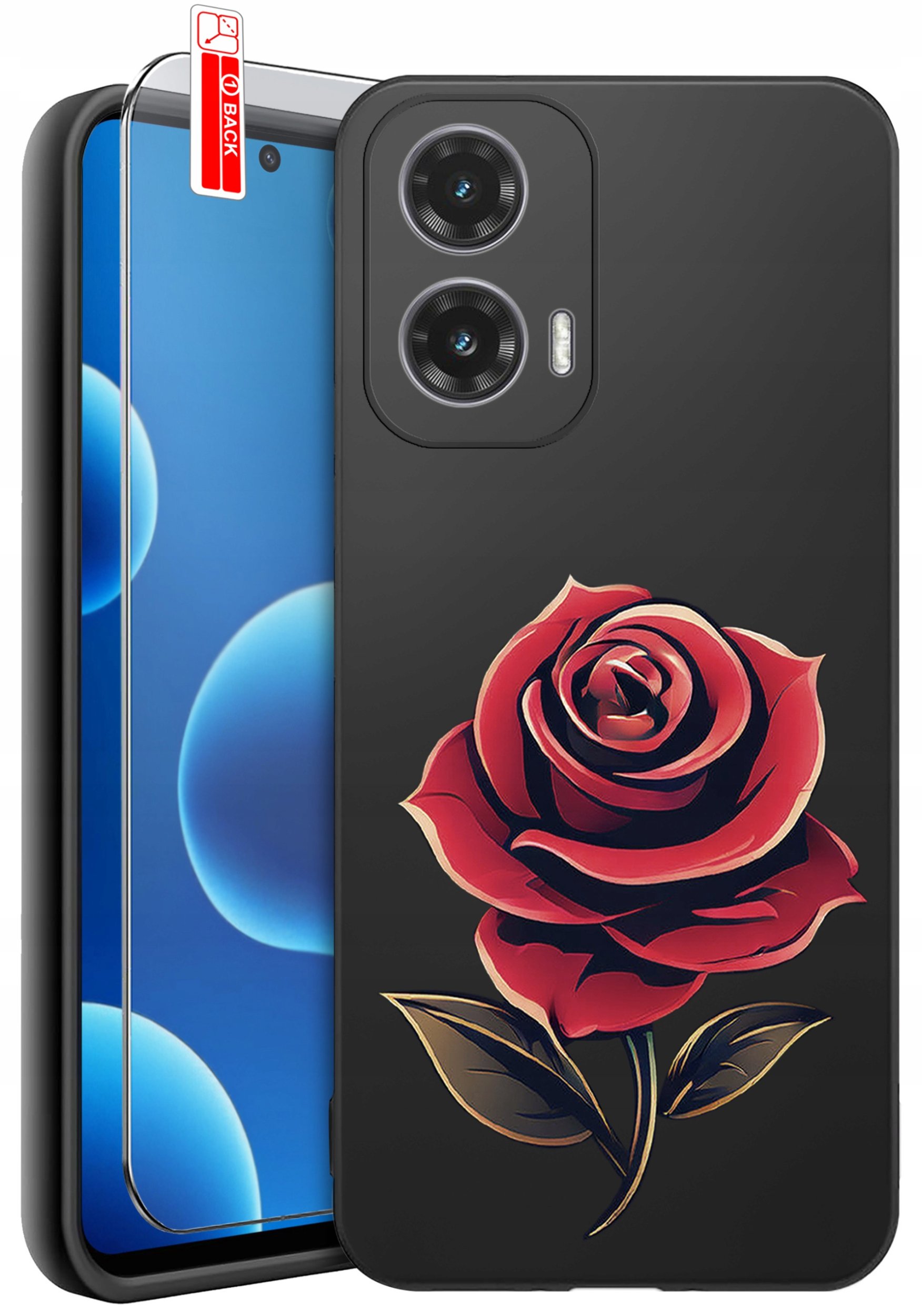 ETUI do Motorola Moto G45 5G | WZORY | SILIKONOWE MATT CASE + SZKŁO 9H