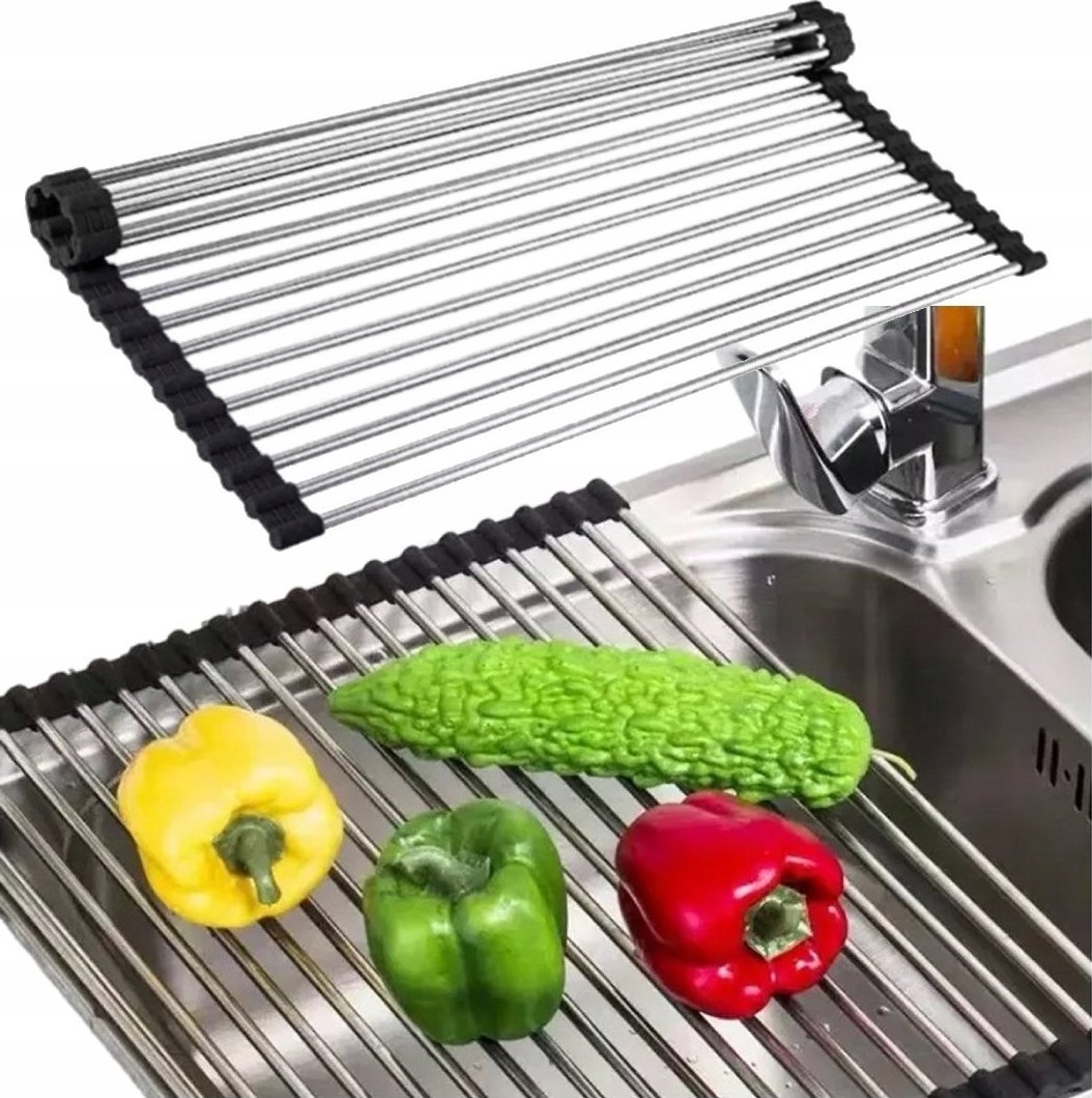 PrzydaSie Ociekacz Zwijany Na Zlew Mata Naczyń Warzyw Owoców