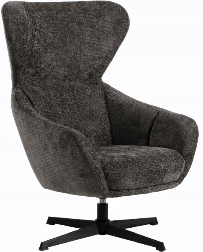 Malys Group Fotel wypoczynkowy FELIX sznurek ciemnoszary obrotowy do salonu