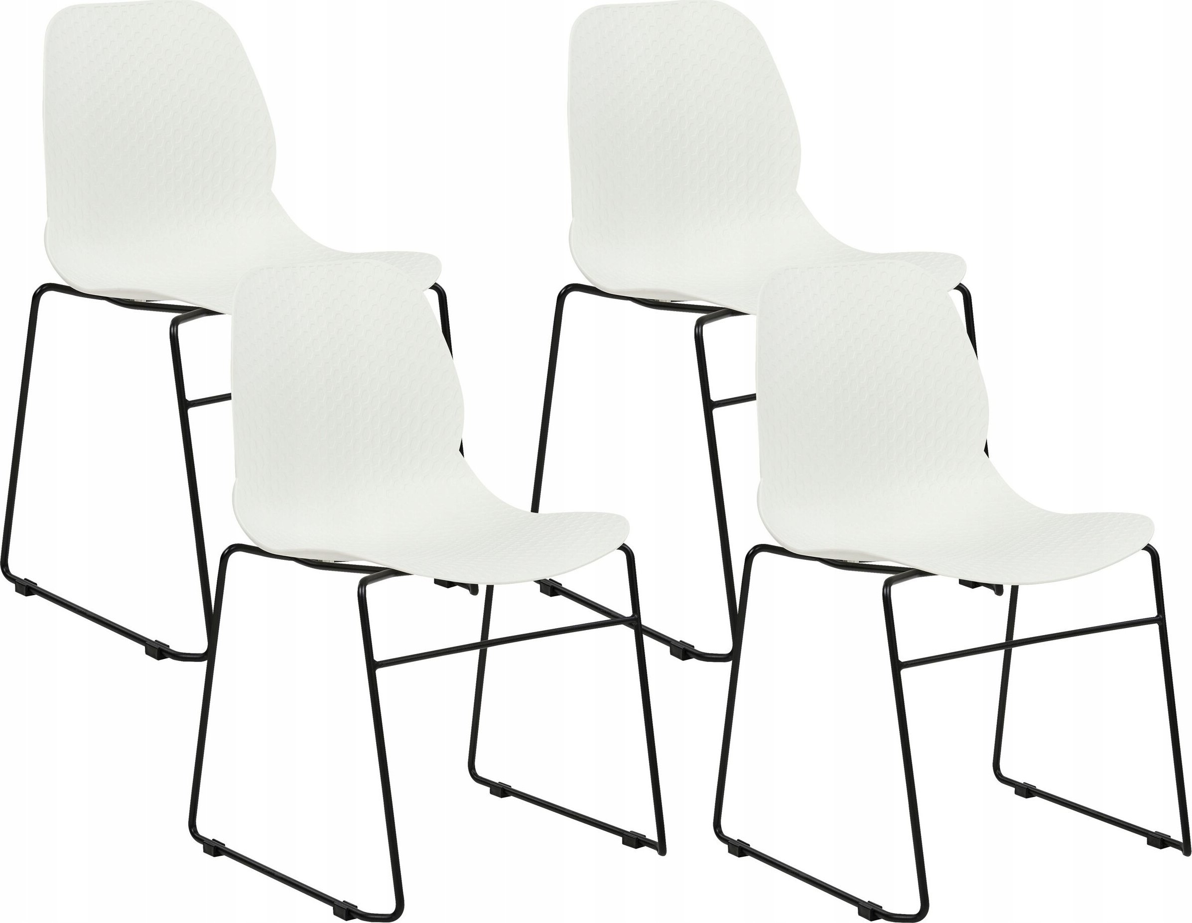 Beliani Krzesło konferencyjne Zestaw 4 Biały PANORA