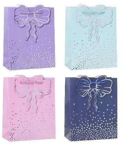 Torebka ozdobna 18x24x8cm hot-stamp mix ROZETTE