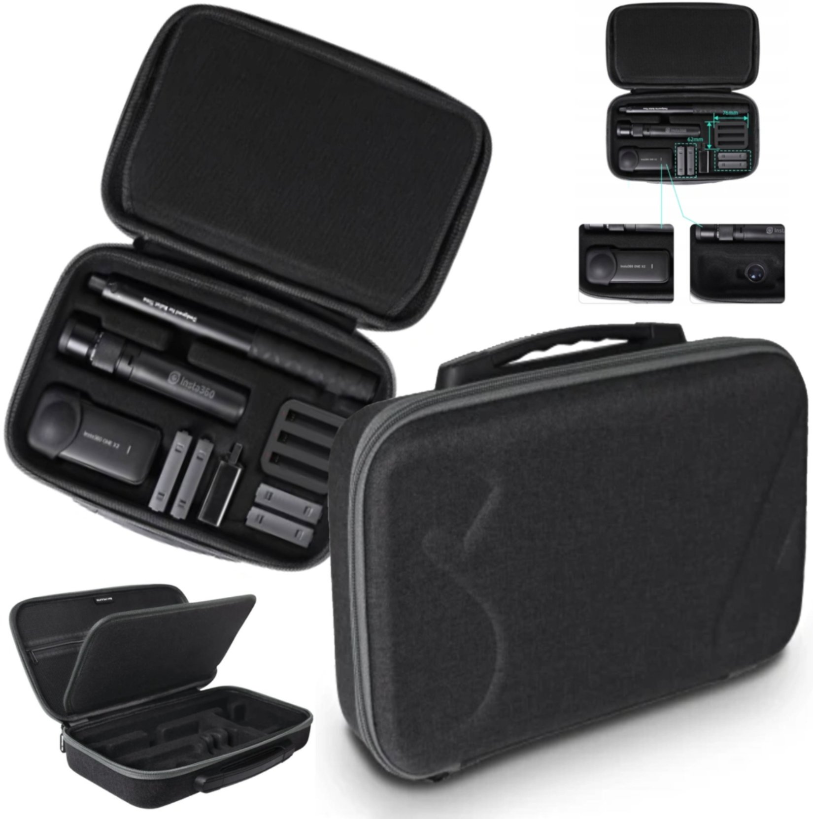 ETUI OCHRONNE FUTERAŁ HARD CASE WALIZKA SUNNYLIFE DO INSTA360 X3 / ONE X2 / X