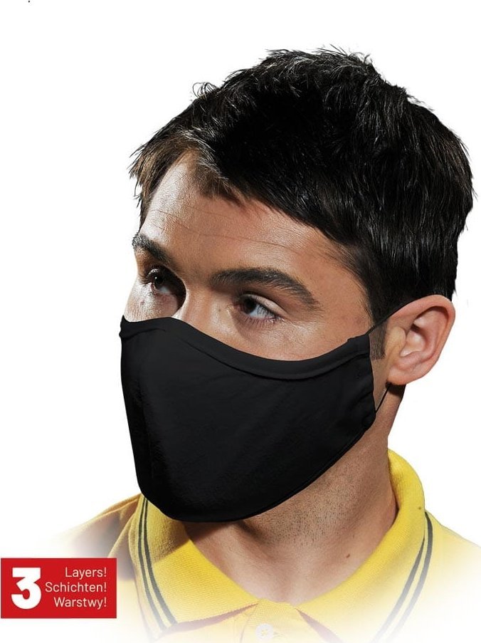 Reis Maseczka wielokrotnego użytku / Czarna / MAS-SAFERB