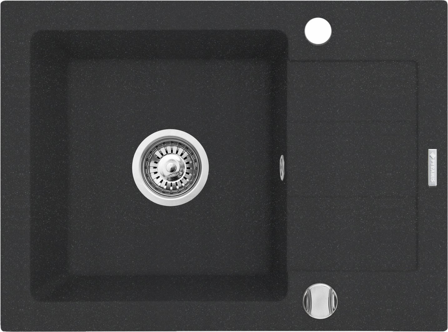 Pyramis Zlew Pyramis NEXT 62x44 1B1D czarny 070165701