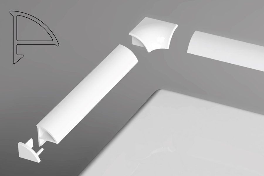 Ravak Zestaw do listwy maskującej 6 biały (B440000001)