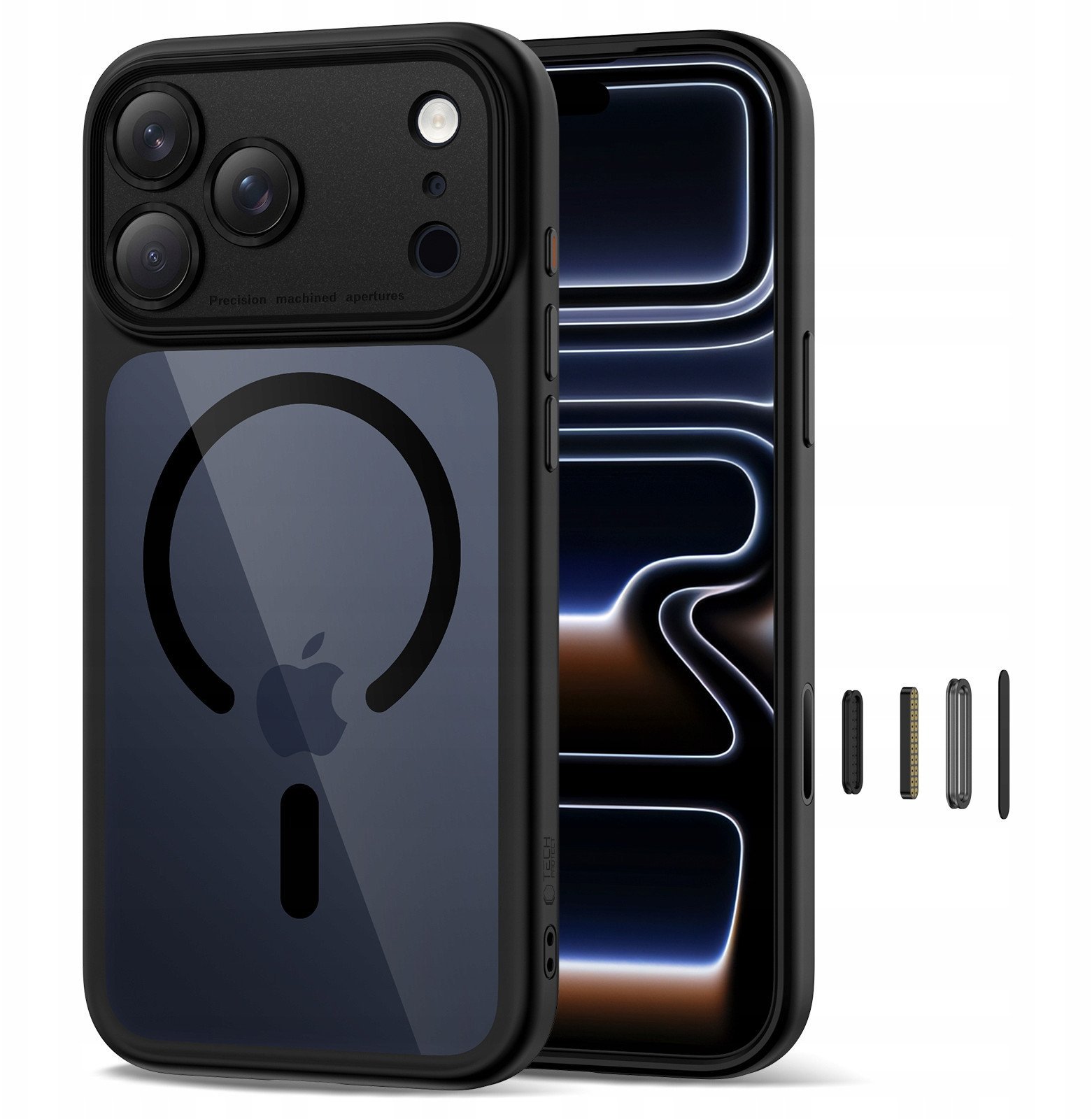 Etui Tech-Protect Magpeak MagSafe CC do Apple iPhone 17 Pro Max Black/clear