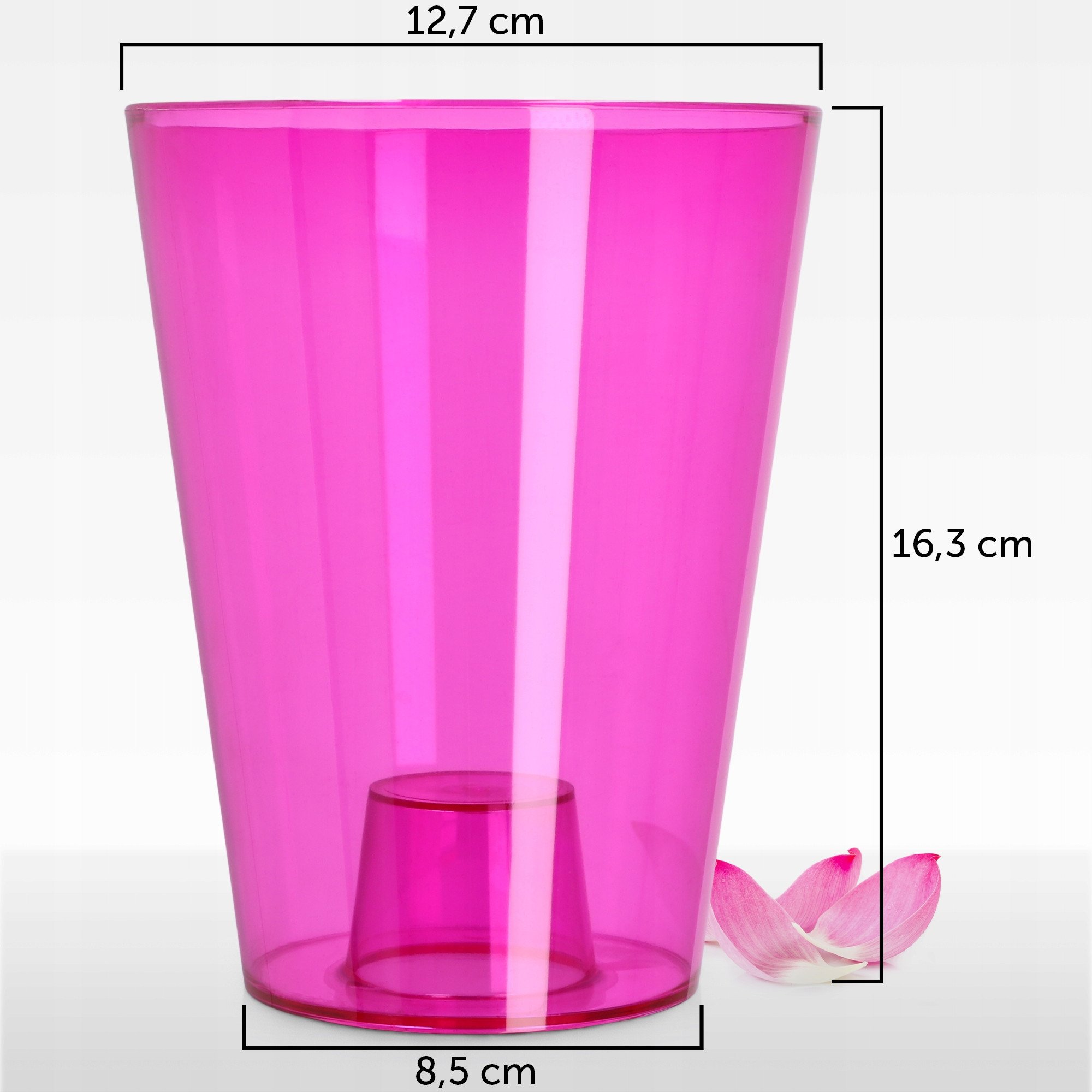 KADAX Doniczka Osłonka Na Storczyk Kwietnik Plastikowa Kwiaty 12 cm Różowa