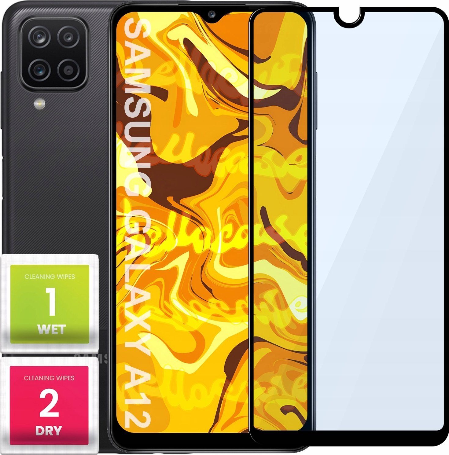 Hello Case SZKŁO HARTOWANE DO SAMSUNG GALAXY A12 / A12 5G PEŁNE NA CAŁY EKRAN SZKIEŁKO