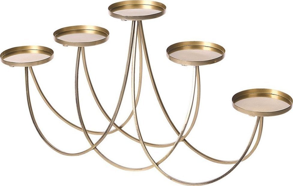 Beliani Świecznik metalowy 38 cm złoty BUARAN