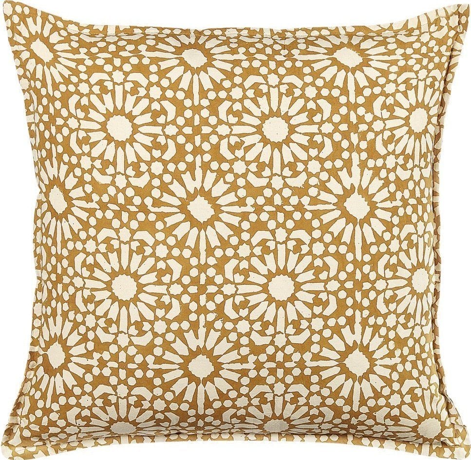 Beliani Bawełniana poduszka dekoracyjna geometryczny wzór 45 x 45 cm beżowa CEIBA!