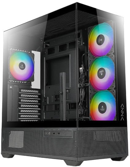 AZZA Tiara 501B Miditower black 4xARGB Lfter