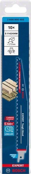 Bosch Bosch Expert reciprocating saw blade 'Tough Wood' S 1142 KHM, 10 pieces (length 225mm)
