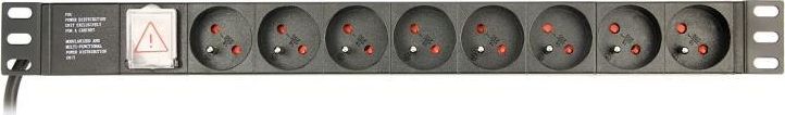 Gembird Listwa zasilająca rack 8x francuskie z wtykiem C14 3m (EG-PDU-014-FC14)