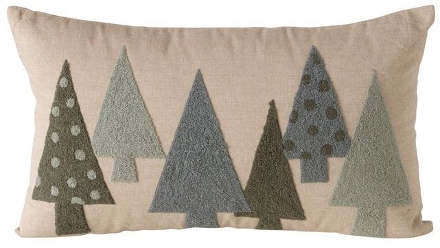 Boltze Ozdobna poduszka z choinkami z materiału boucle MALI, 30 x 50 cm