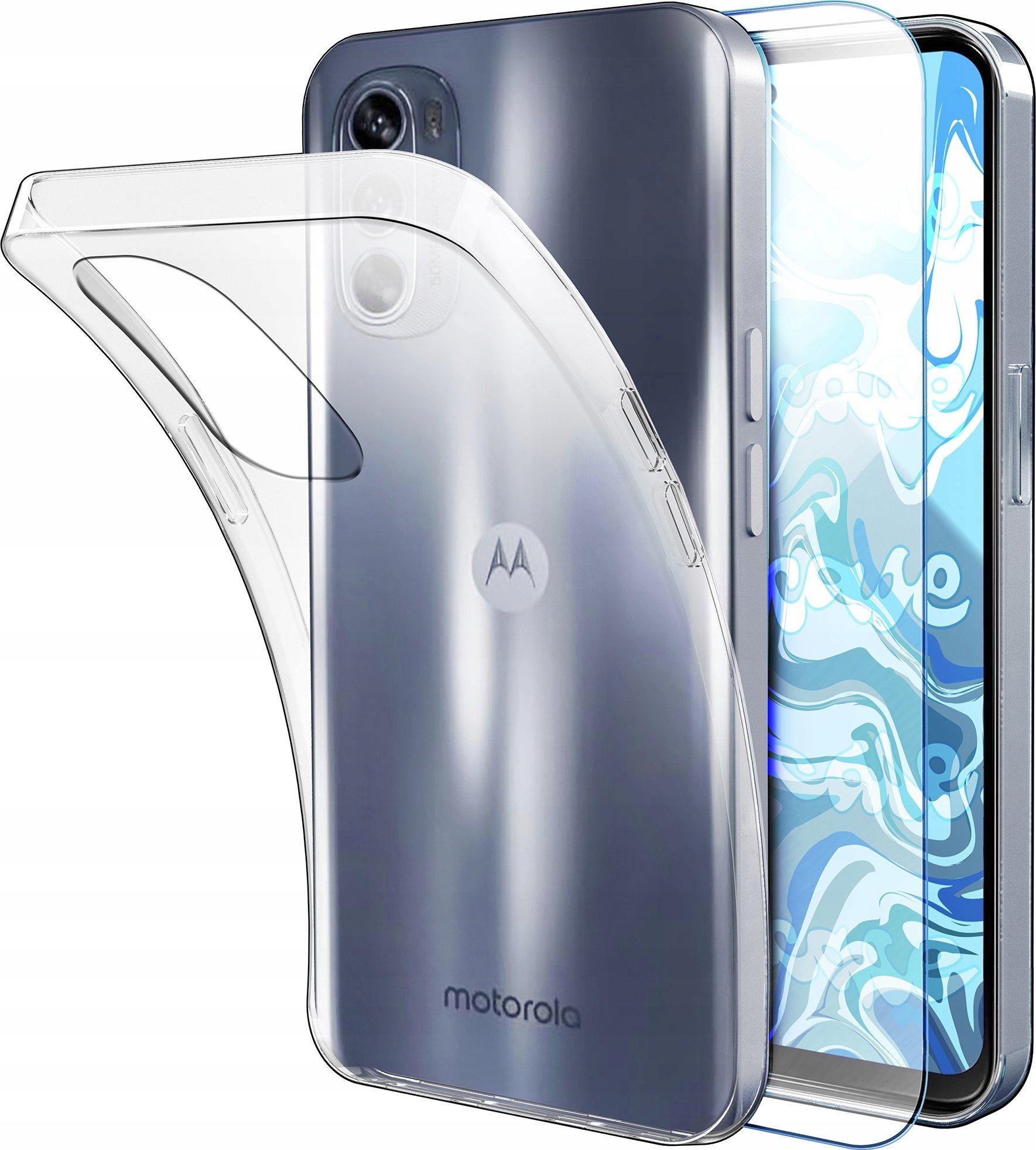 Etui Do Motorola Moto G62 5G (Przezroczyste, Silikonowe, Ochronne) Szkło