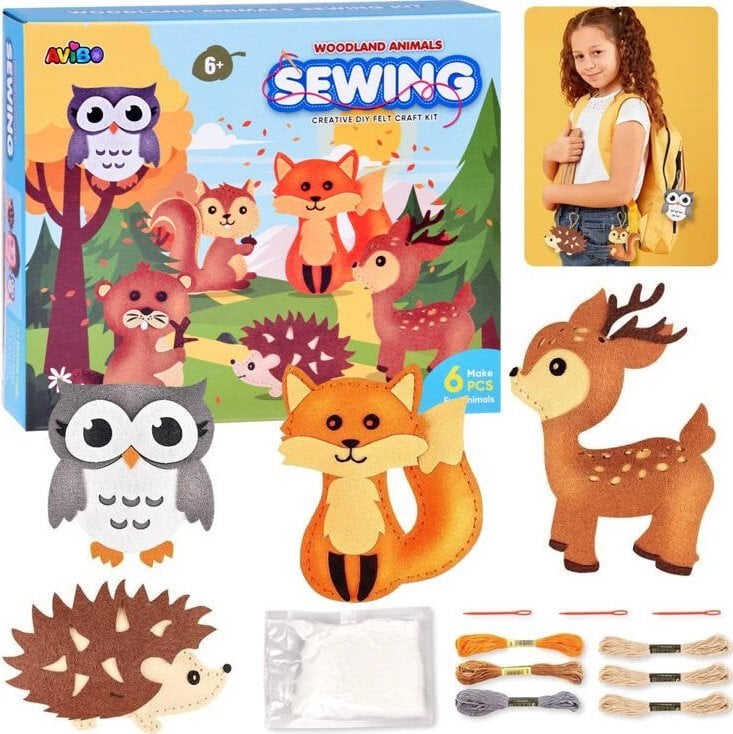 Jokomisiada Zestaw kreatywny zrób to sam leśne zwierzątka filcowy zestaw ZA5274
