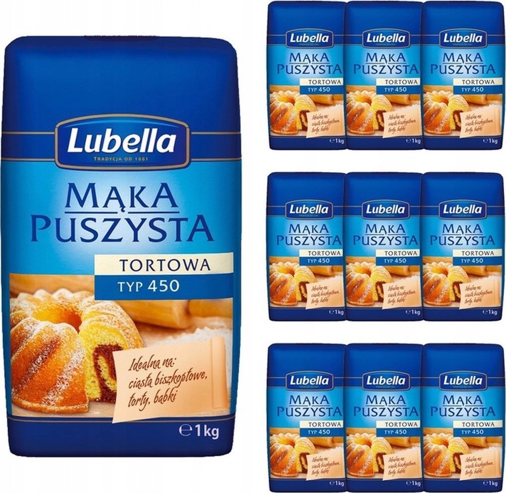 Lubella Lubella Mąka puszysta tortowa typ 450 1 kg x10 sztuk