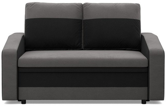 Sofa rozkładana, mikrofaza, AURELO, 148x87x90 cm, szary, czarny