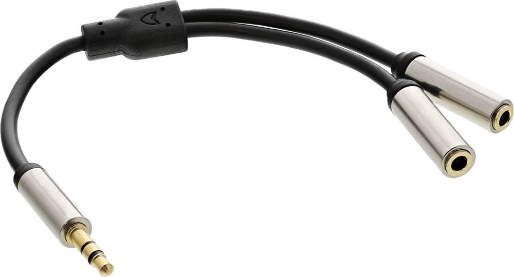 Kabel InLine Jack 3.5mm - Jack 3.5mm x2 0.15m srebrny (S-99250)