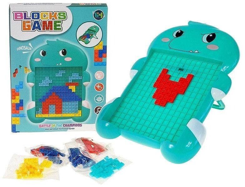 Układanka z klocków wtykanka dinozaur