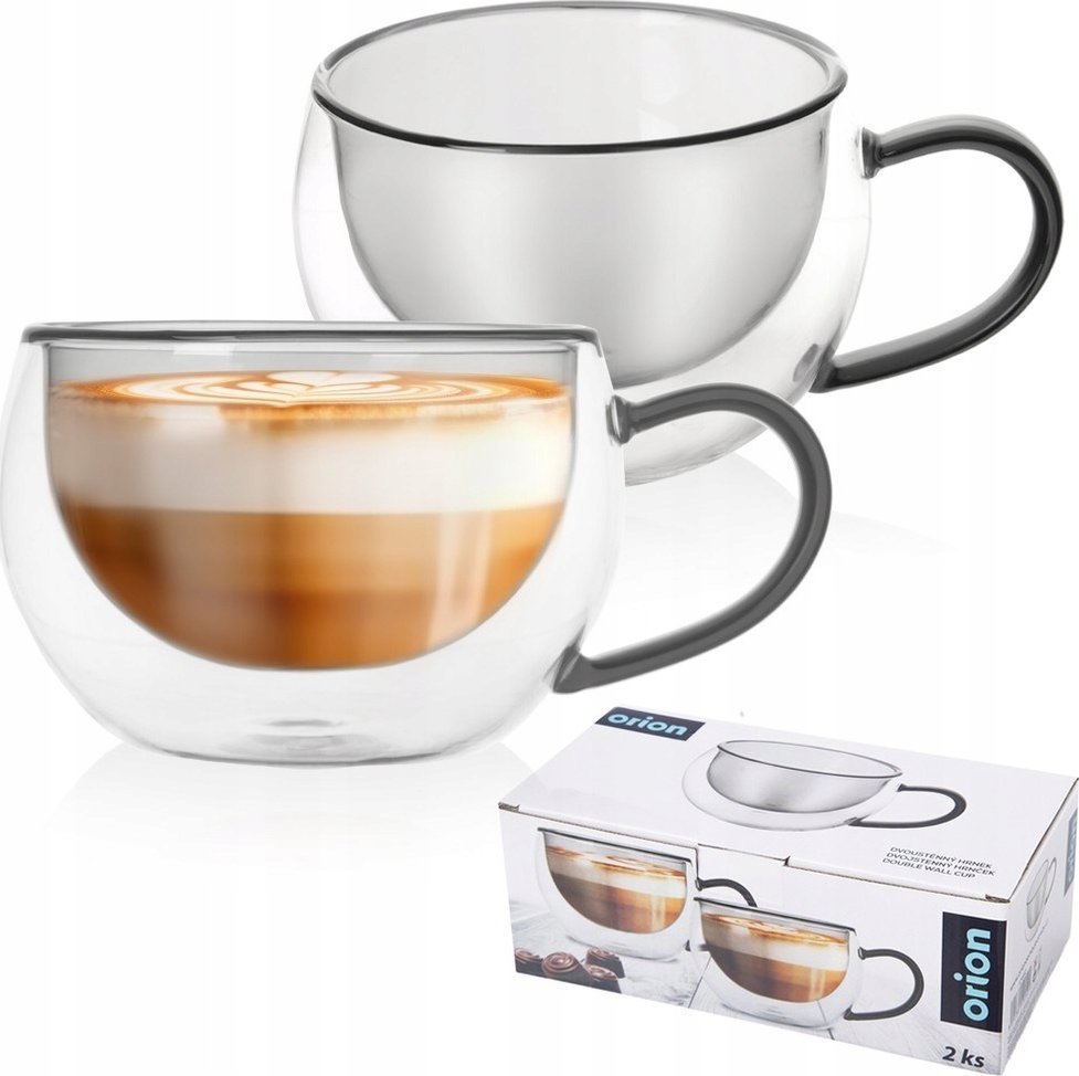 Orion Szklanki termiczne z podwójną ścianką do kawy i herbaty DOUBLE 300 ml 2 szt.