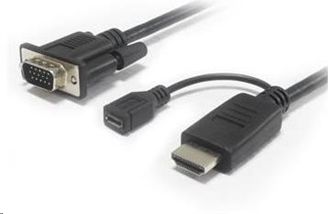 Kabel PremiumCord HDMI - D-Sub (VGA) + micro USB 2m czarny (khcon-20)