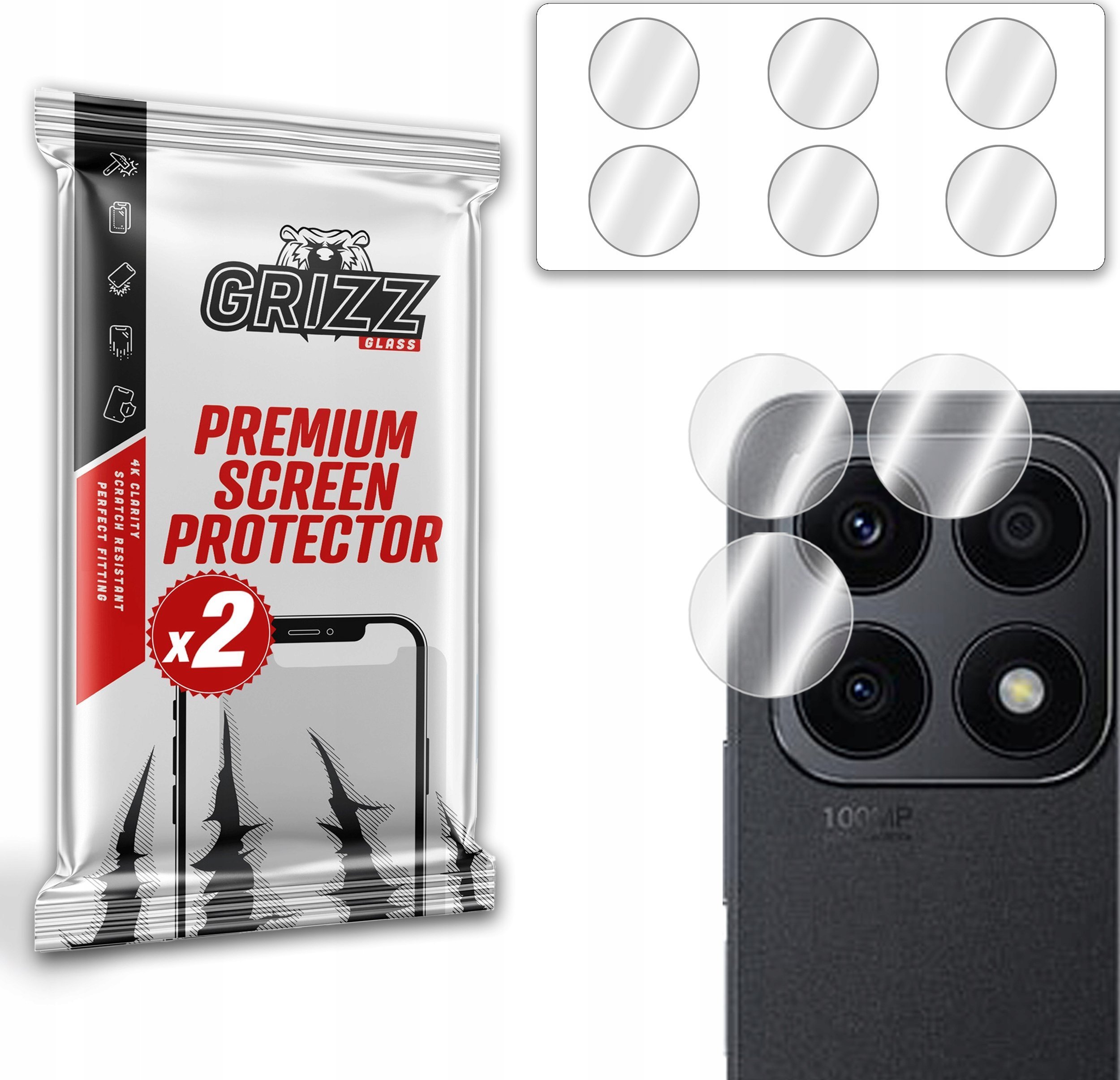 GrizzGlass Szkło na aparat GrizzGlass HybridGlass Camera Honor X8a