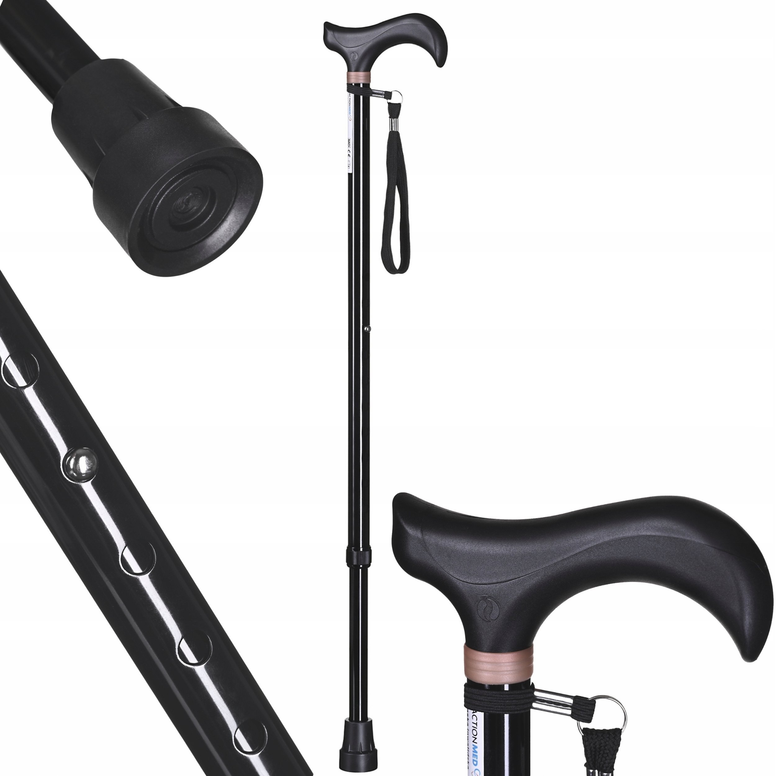 ActionMed Laska inwalidzka regulująca czarny