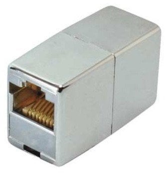 Verbinder Westernkupplung RJ45-RJ45 (8/8) metallisiert(VF v.5)