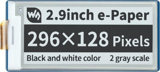 Waveshare Wyświetlacz E-paper E-Ink - 2,9'' 296x128px - SPI - czarno-biały - do Raspberry Pi Pico - Waveshare 19408}