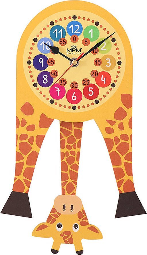 MPM Zegar ścienny dziecięcy żyrafa MPM E05.4468.D 21 x 55 cm