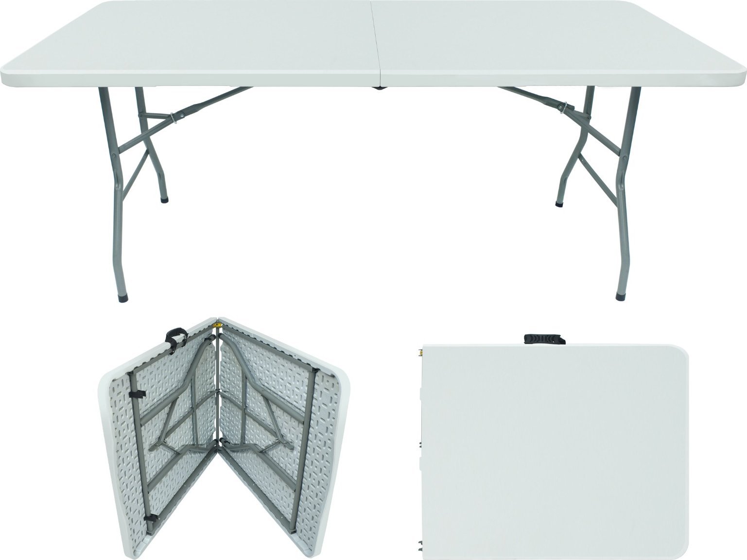 Coil Coil stół cateringowy ogrodowy składany 180 cm walizka rozkładany 180x74 cm biały