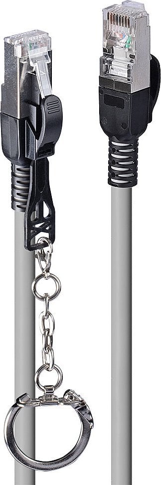 Lindy LINDY Patchkabel Cat.6A S/FTP grau 0,3m verriegelbar