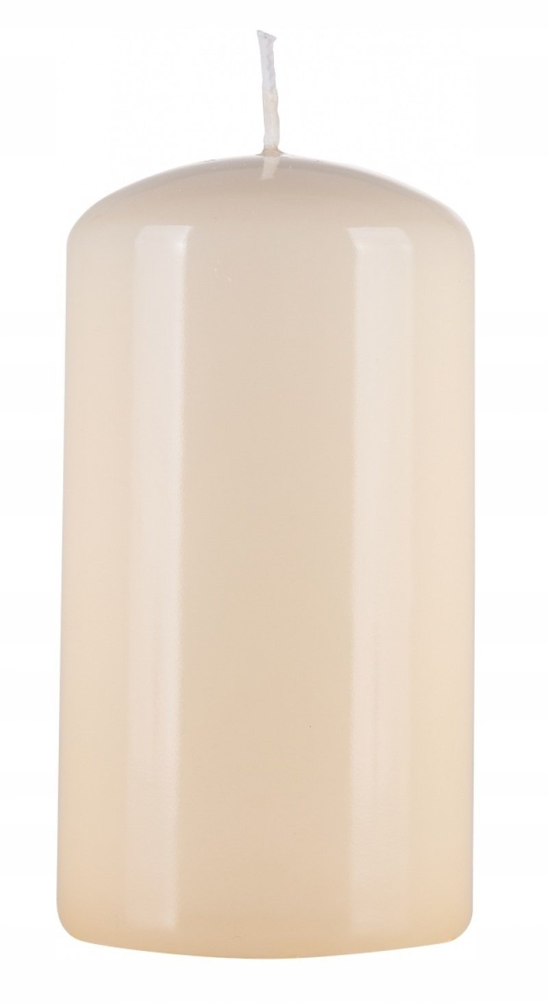 Donau Home Świeca słupek Standardowy Połysk, 60x115mm, kremowy