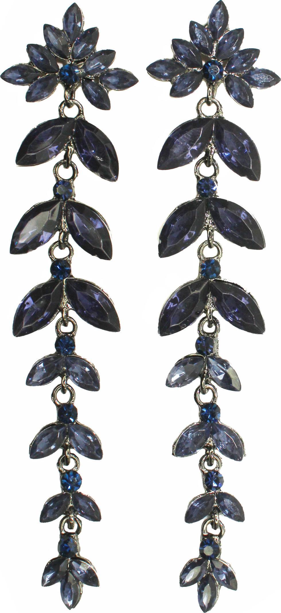 KOKONET Kolczyki niebieskie długie jakość ciemne grafitowe