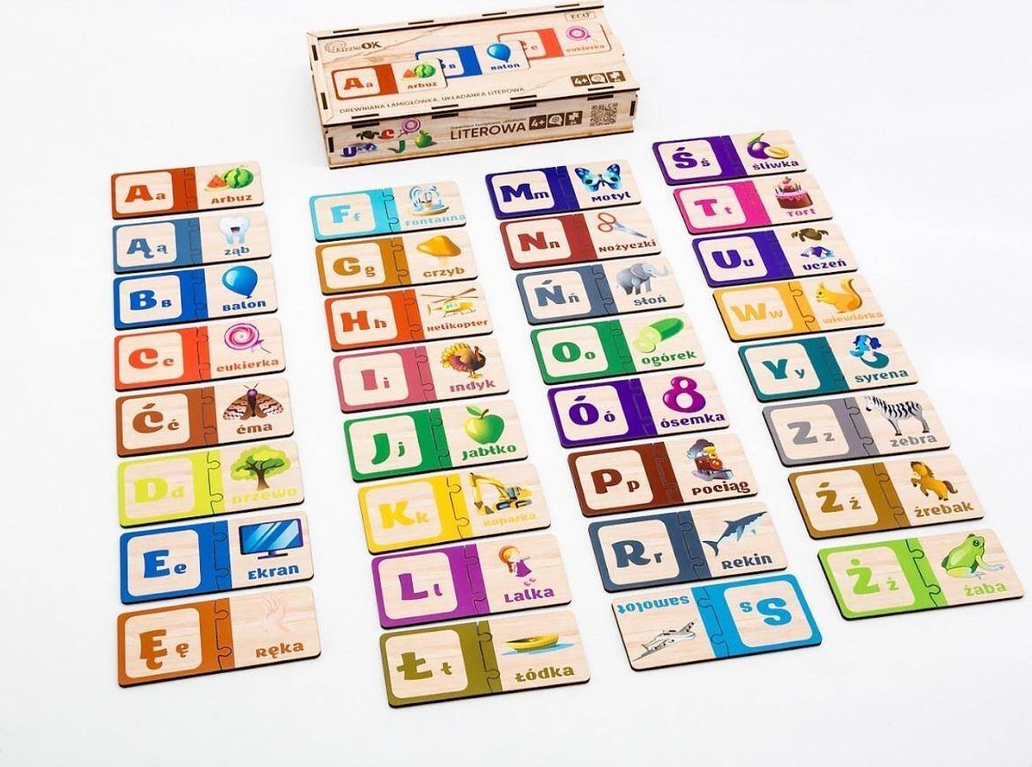Teka Drewniana układanka - Literowa