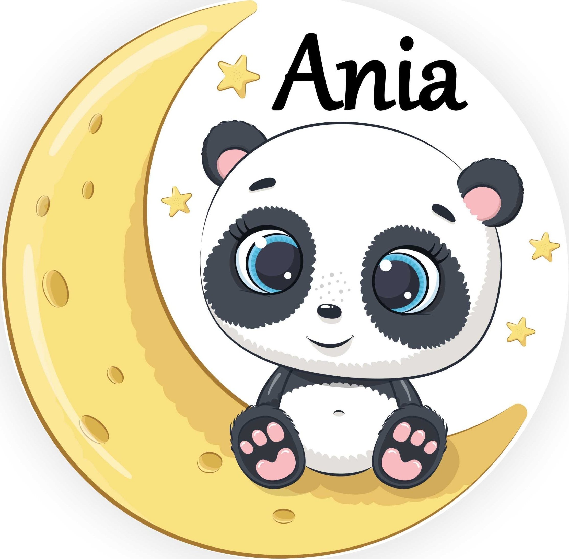 naSciane Lampka nocna księżyc panda chmurka z imieniem LED